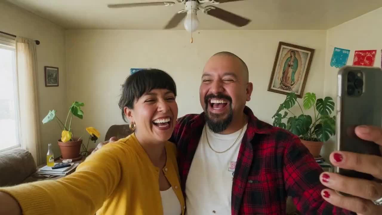 Familia escuchando una canción personalizada Dedicora